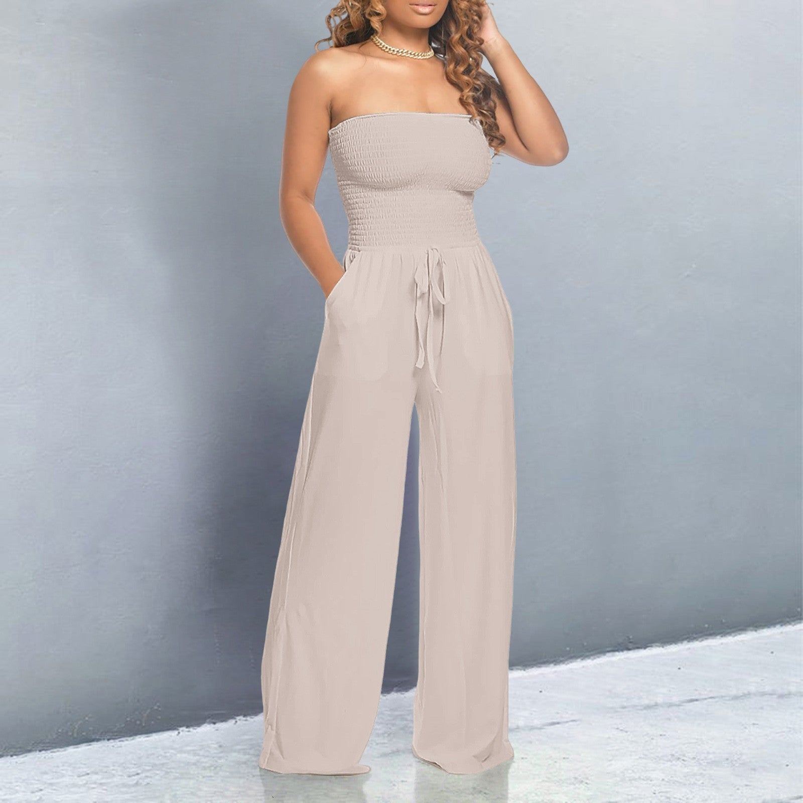Off-Shoulder Jumpsuit Wide Leg