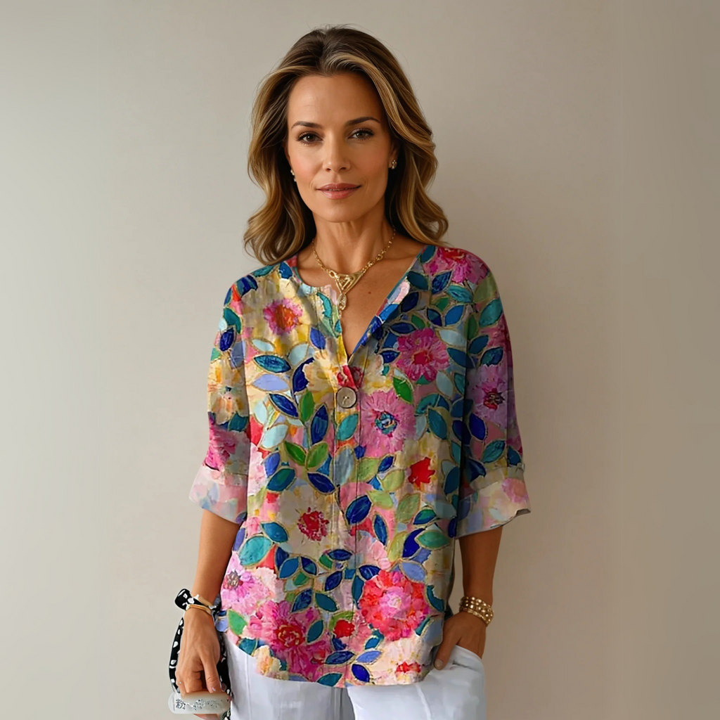 Floral Print Blouse Relaxed Fit