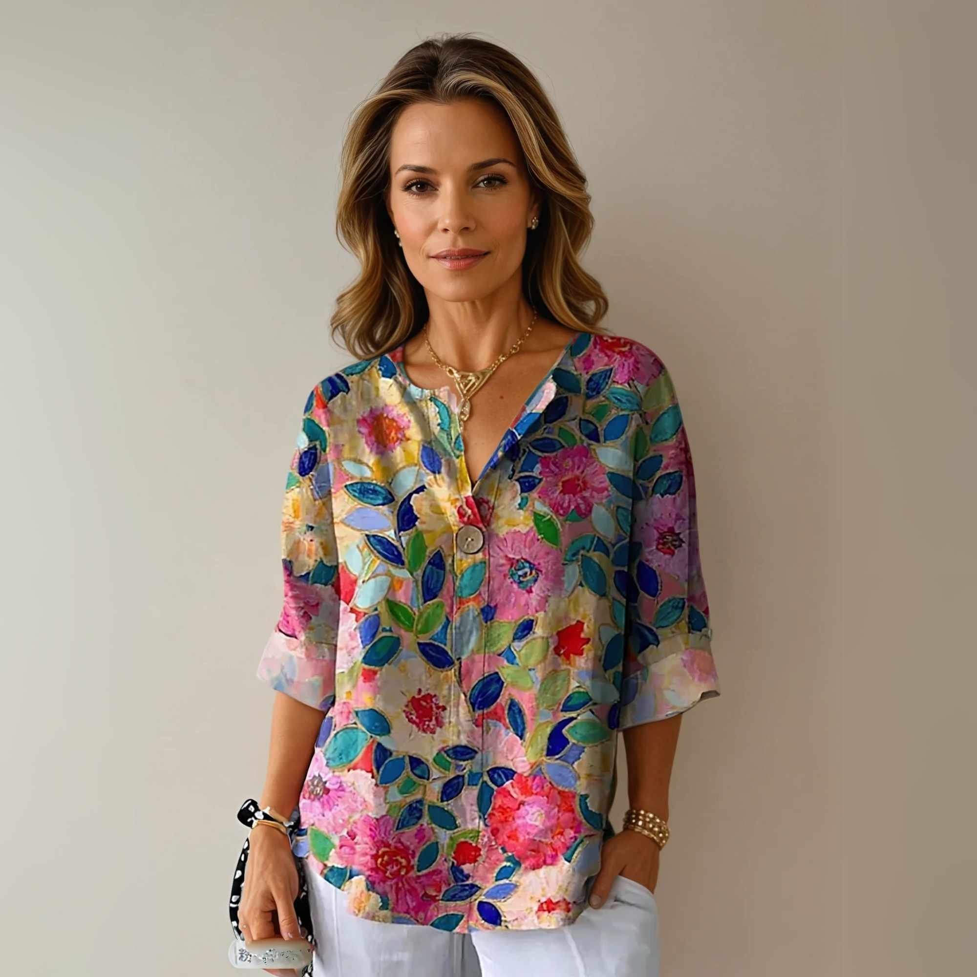 Floral Print Blouse Relaxed Fit