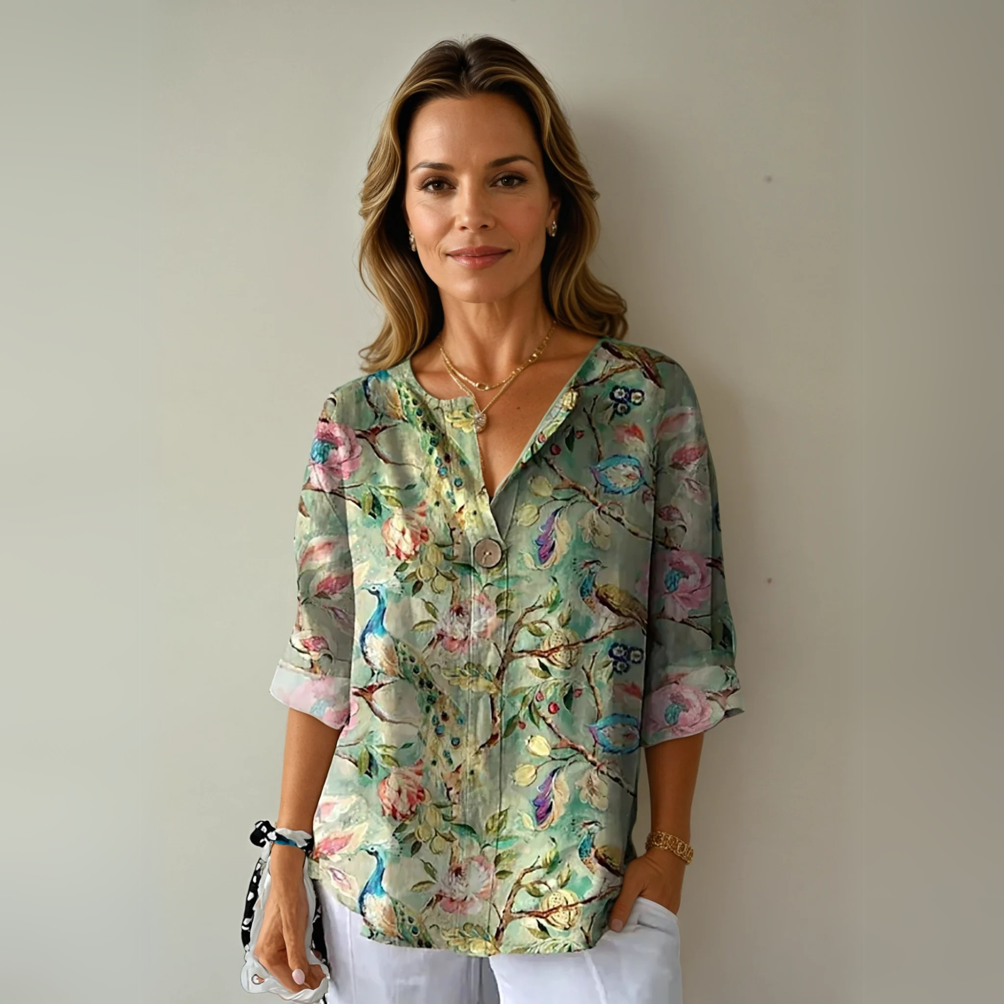 Floral Print Blouse Relaxed Fit