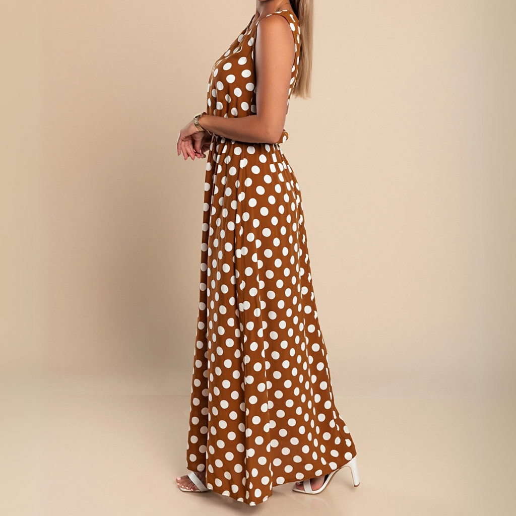 Polka Dot Maxi Dress Flowy