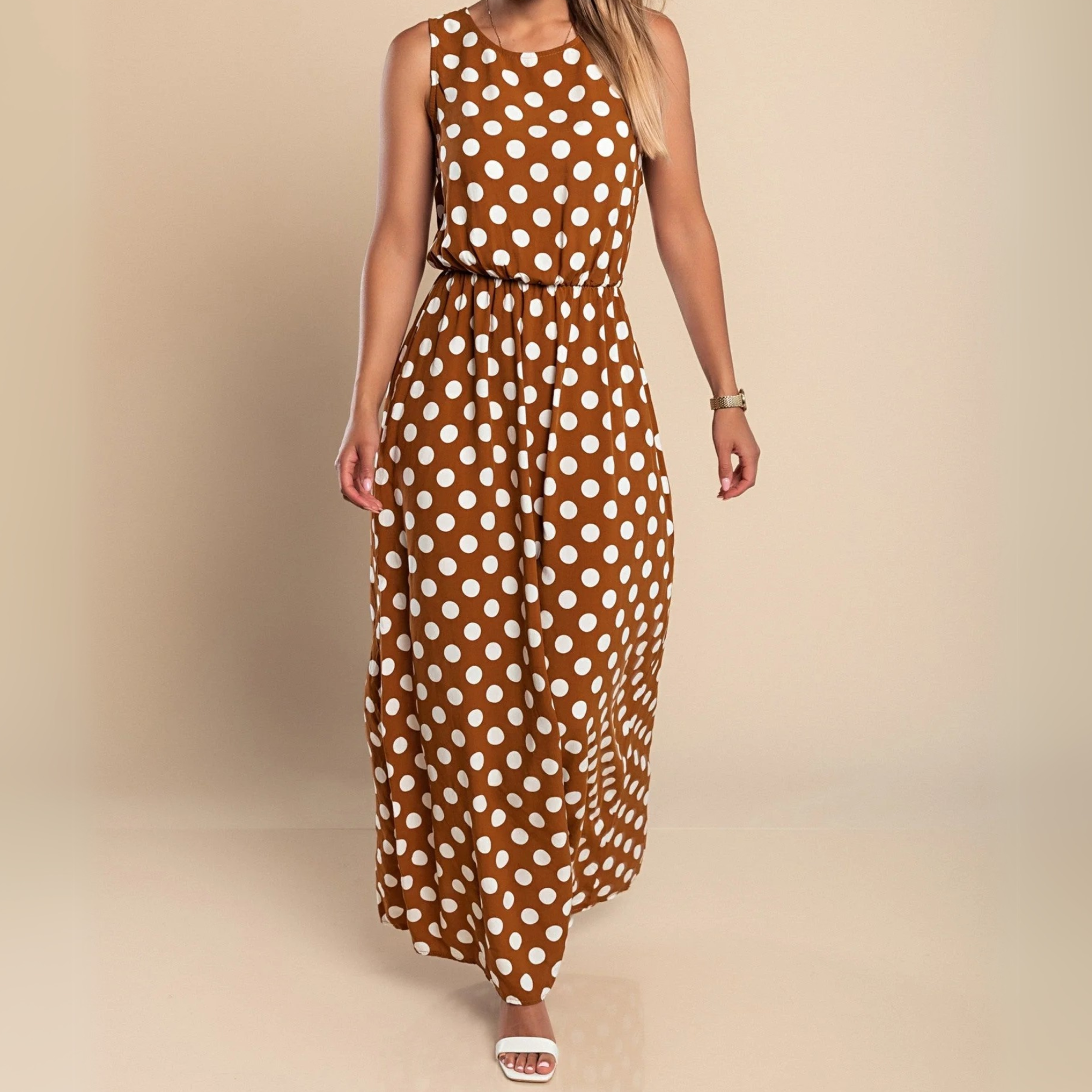Polka Dot Maxi Dress Flowy