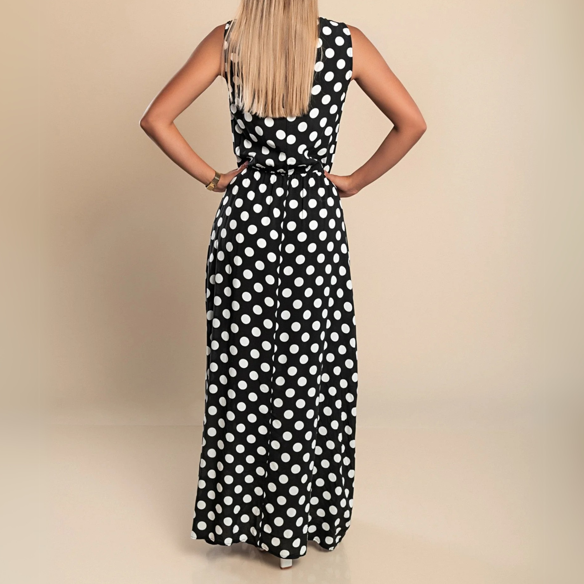 Polka Dot Maxi Dress Flowy