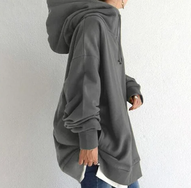 Women's Oversized Zip Hoodie Soft Fleece Relaxed Fit Casual
