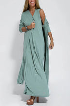 Long Dress Cardigan Set